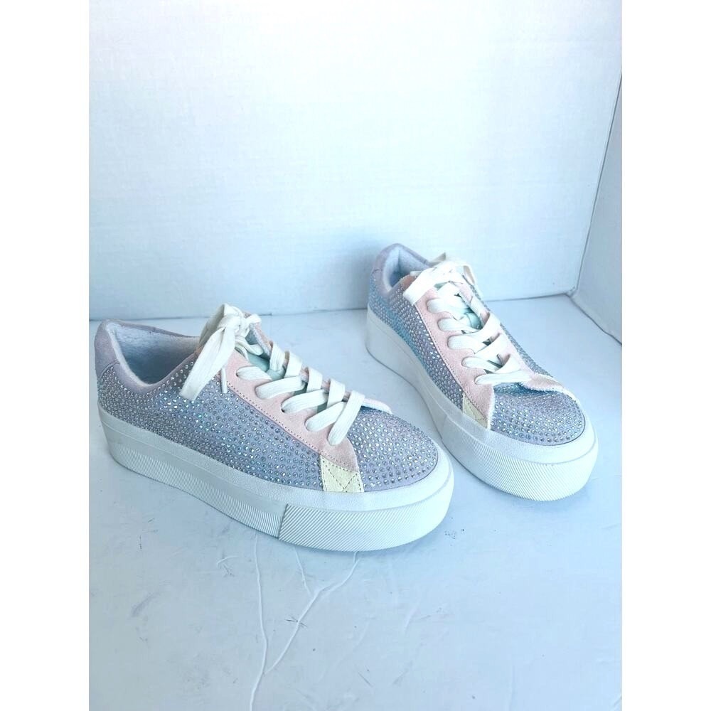 NWT Copper Key  Rosa Rhinestone Colorblock Platform Lace Up Low Top Sneakers 7 M - Picture 3 of 13